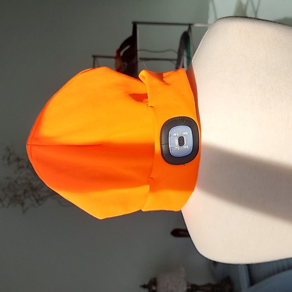 Rechargeable Light Up Orange Hat